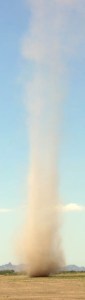 small dust cyclone near Red Rock, AZ