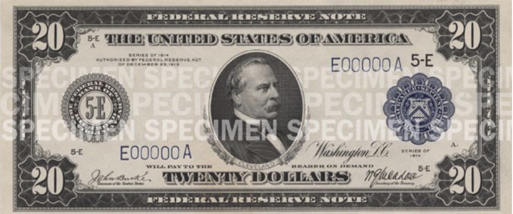 twenty dollar bill as issued until 1929