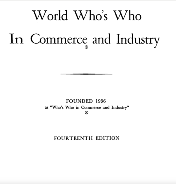 Inside Title Page Who's Who