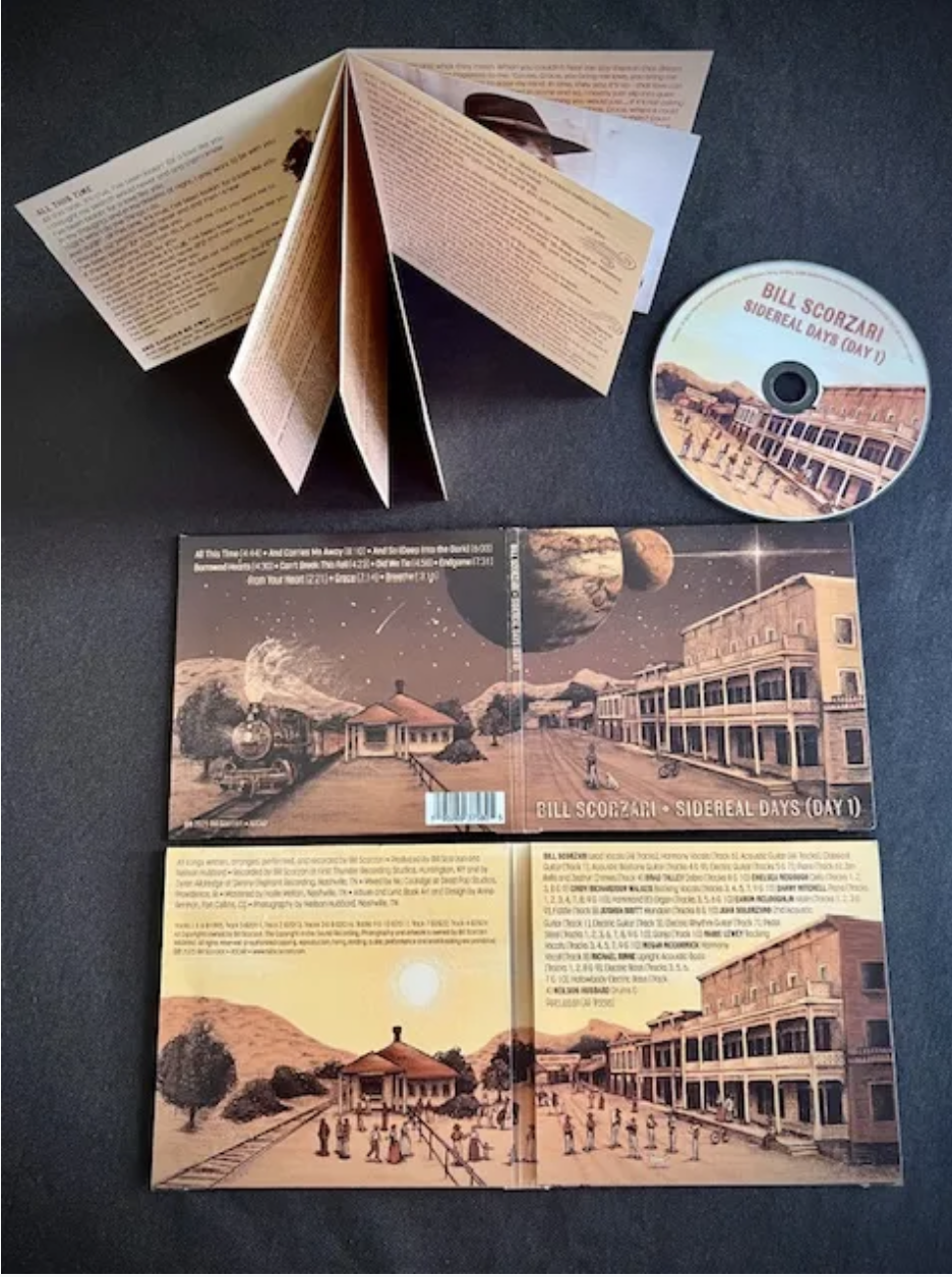 A photo lay out of a CD, the CD case and booklet