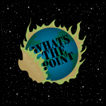 A color drawing of a blue planet being consumed by flames.